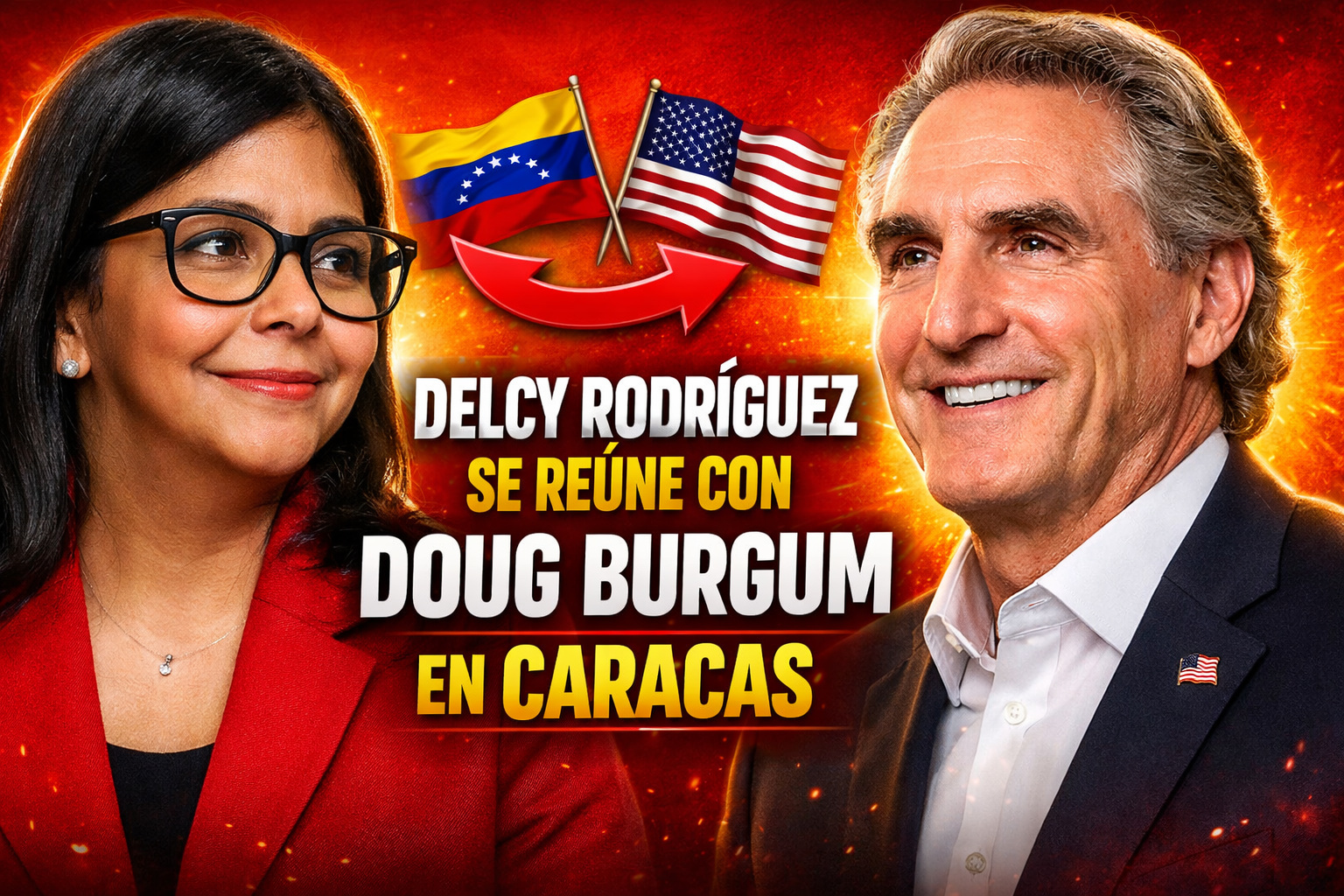 Delcy Rodríguez se reúne con Doug Burgum en Caracas gabinete de Trump impulsa cooperación minera y energética con Venezuela
